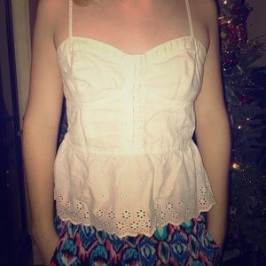 Flowery white tank top